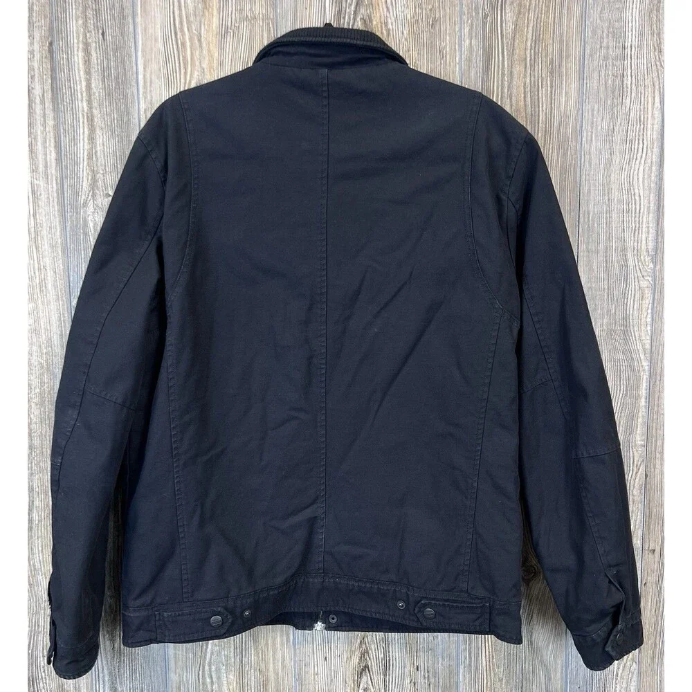 Levi's Jacket Mens M Black Soft Cotton Quilted Lining Casual Utility Casual Work